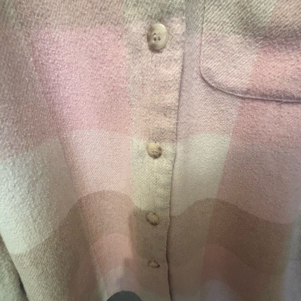 COLDWATER CREEK WOOL BLEND BUTTON DOWN SHIRT 22” PTP - Picture 10 of 13